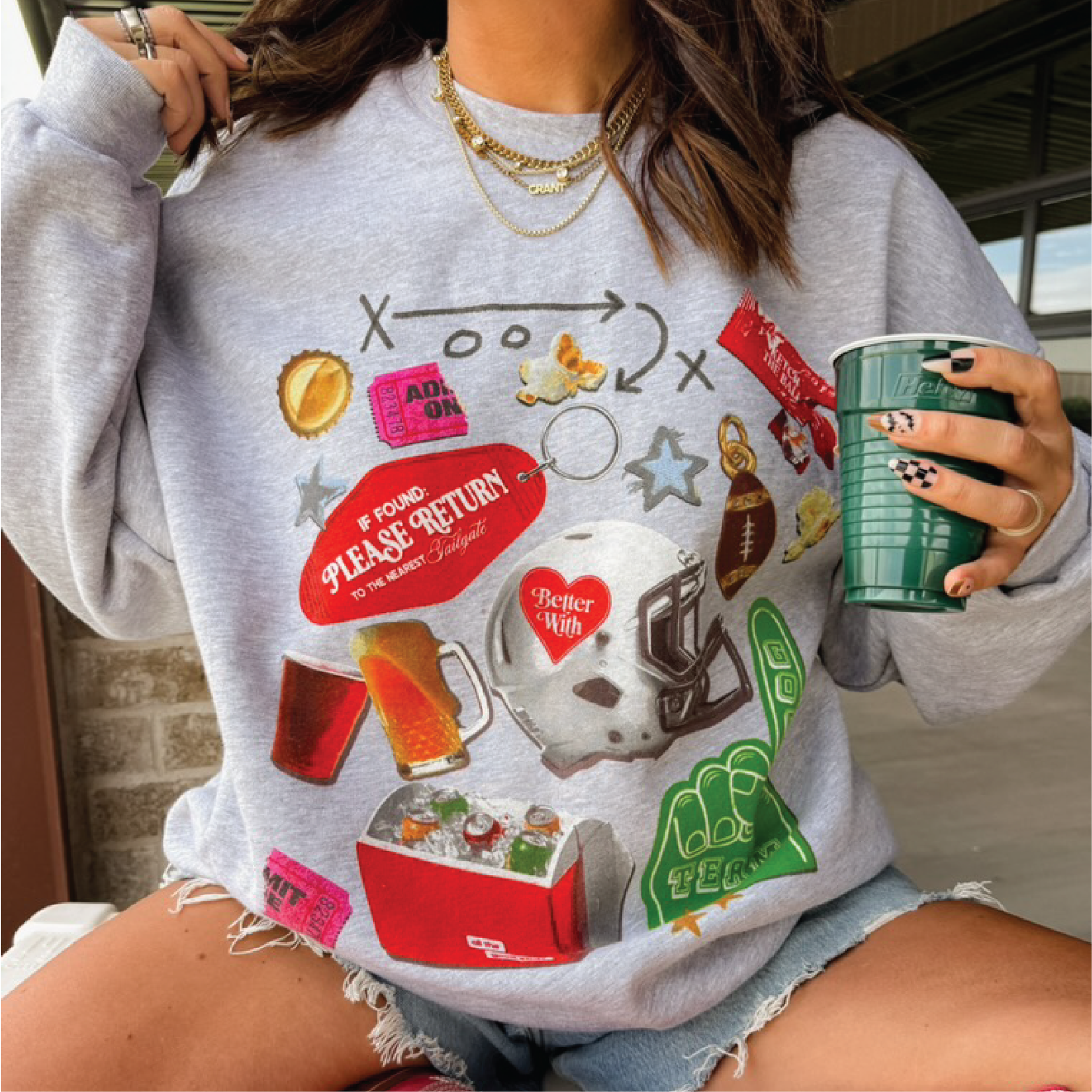 Athletic Collage Crewneck Sweatshirt